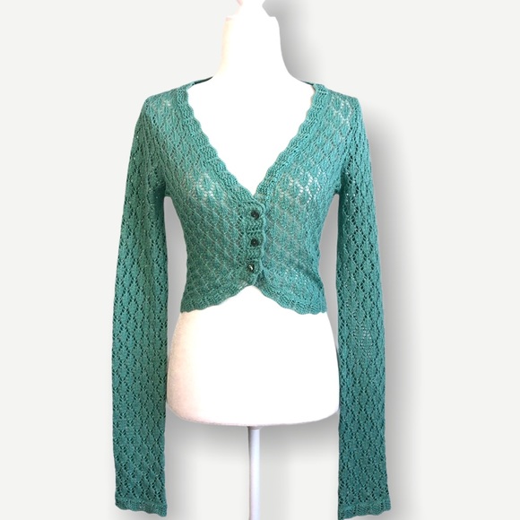 Betsey Johnson Teal Cardigan Sweater
